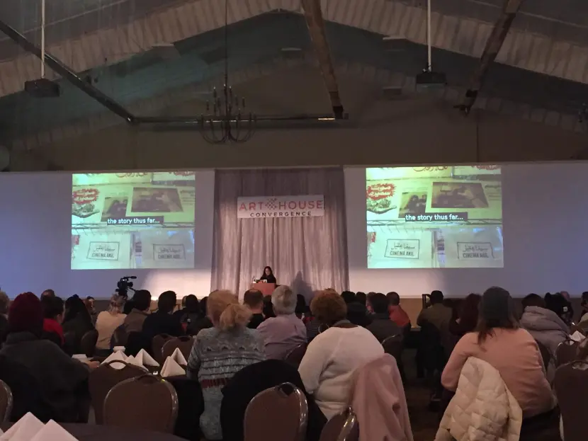 Butheina Kazim, co-founder of Cinema Akil, delivered the keynote at the 2019 Annual Conference of the ArtHouse Convergence